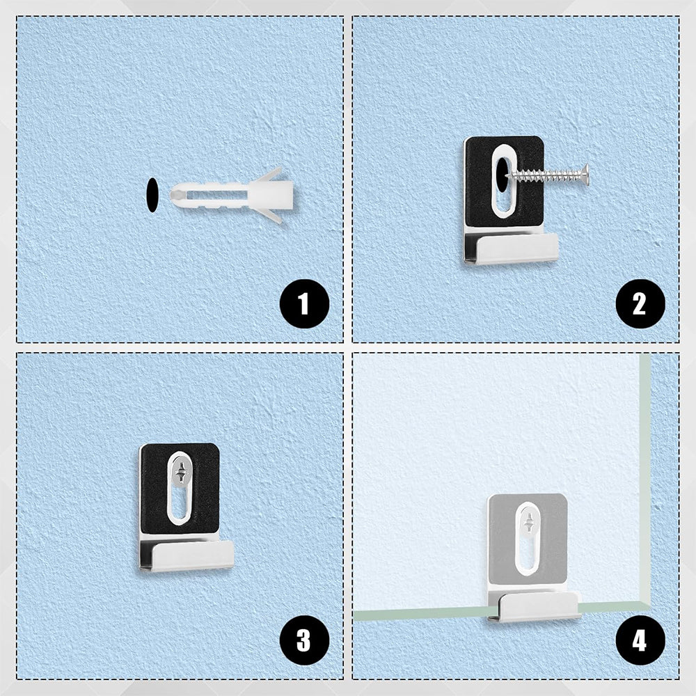 8Pcs Metal Mirror Holder Kit Loaded Mirror Hanger Clips Set