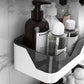 Wall Mount Kitchen Bathroom No Drilling Double Layer Shower Shelf