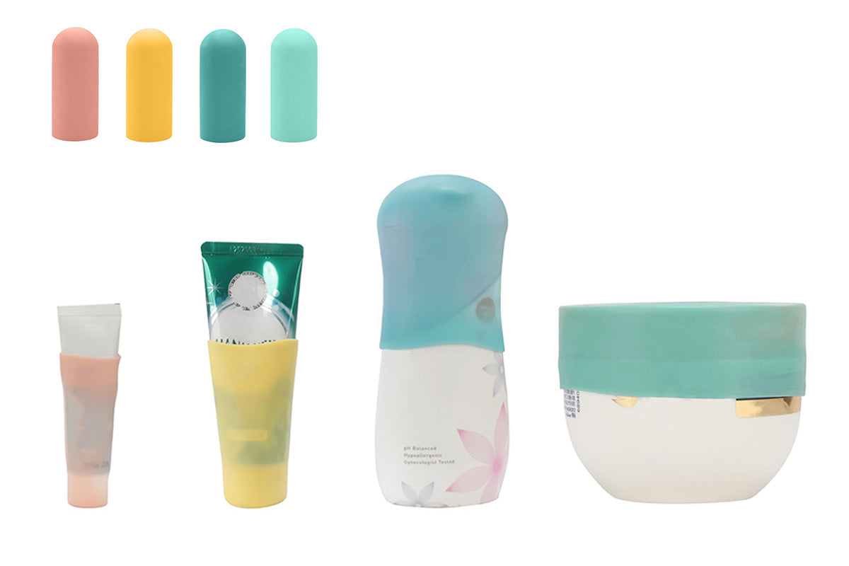4 Pack Silicone Bottle Covers Leak for Travel