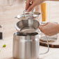 2L Stainless Steel Oil Strainer Storage Pot with Filter Mesh and Cover