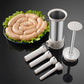 Stainless Steel Sausage Stuffer with 4 Tubes Manual Meat Stuffer for Home