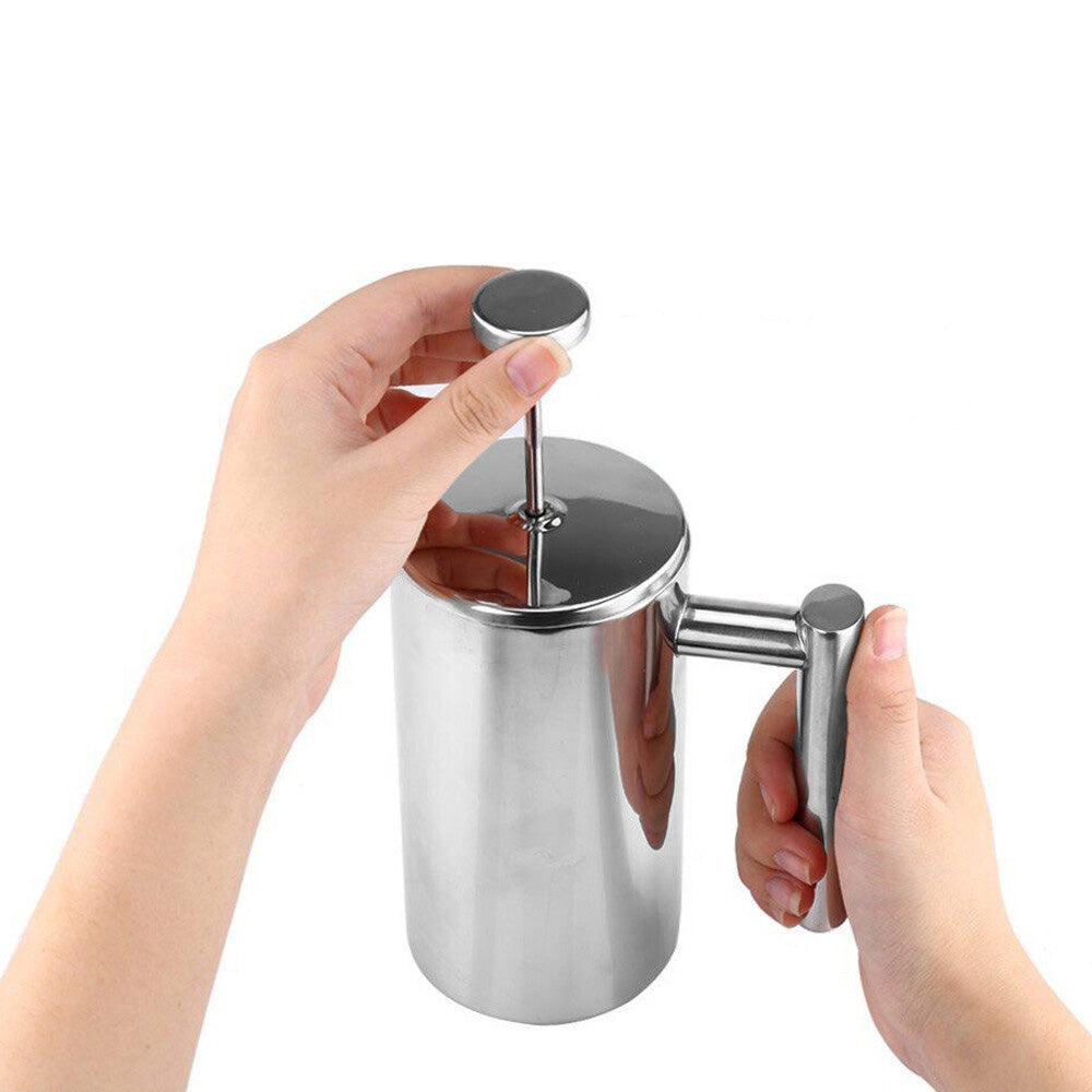 French Press Coffee Maker 304 Stainless Steel Double-Wall Insulated for Camping and Home