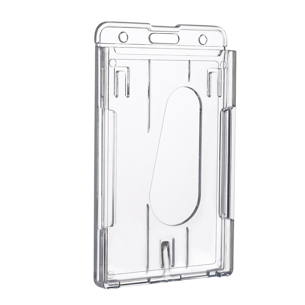 5 Pcs Clear PC Double Slot ID Card Holder