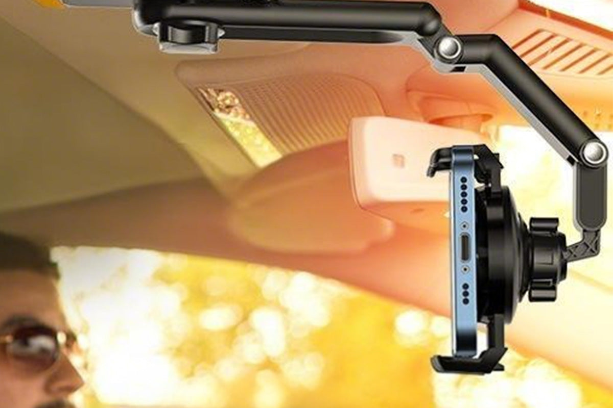 360 Rotating Car Phone Stand Multifunction Car Sun Visor Smart Phone Holder