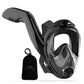 Full Face Snorkel Mask Side Snorkel Mask Panoramic View Snorkeling Gear-Black