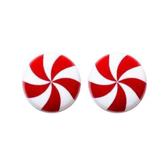 2Pcs Christmas Peppermint Knob Button Cover Christmas Decor Novelty Buttons