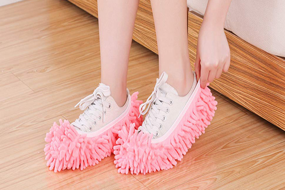 5 Pairs Mop Slipper Shoe Covers Floor Cleaning Foot Socks Washable Reusable