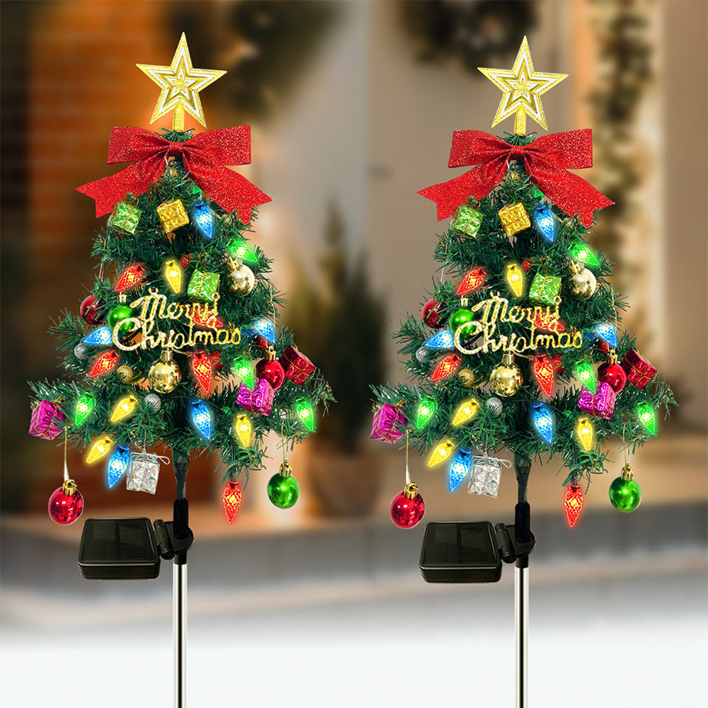 Christmas Tree Outdoor Solar Waterproof Lights for Yard Garden Lawn Decoration