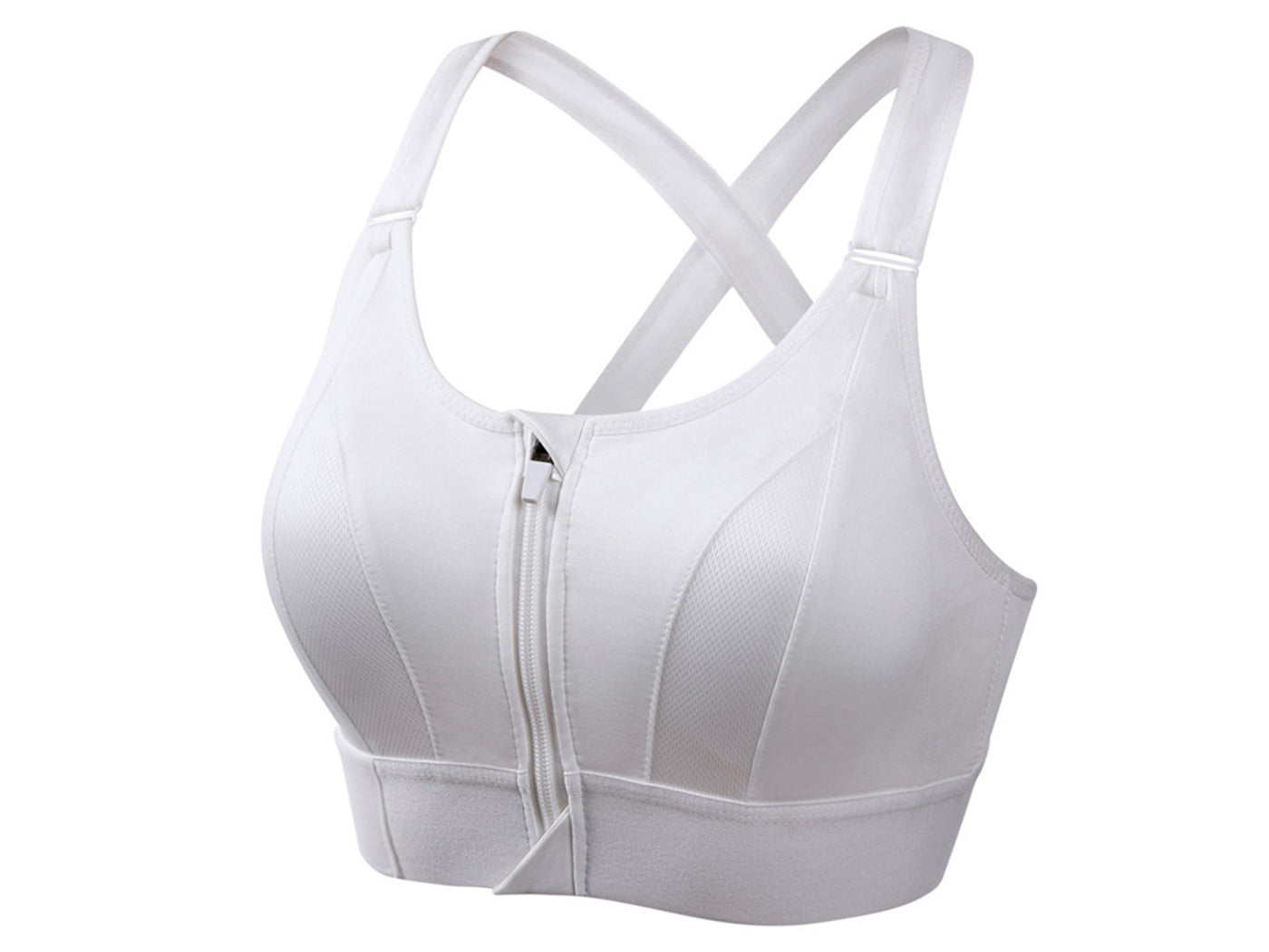 Adjustable Supportive Sports Bra with Front Zipper for Women