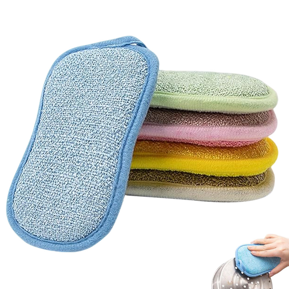 5Pcs Dish Sponge Kitchen Double Sided Sponges Scrub to Remove Stubborn Stains