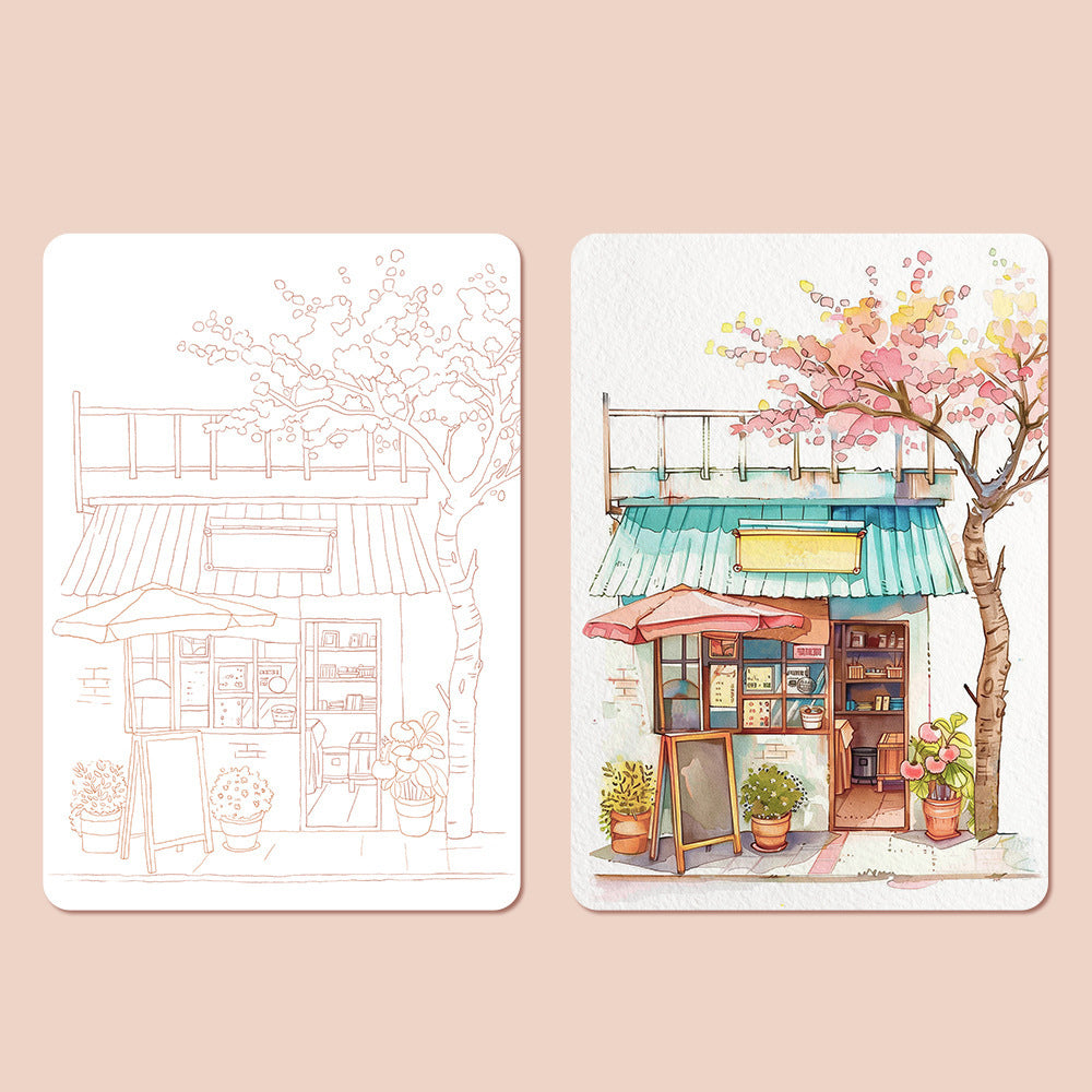 DIY 3-Fold Watercolor Painting Pad with Prefilled Paints for Beginners