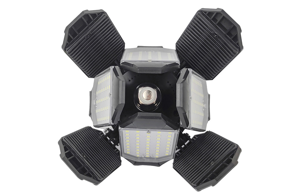 8 Panels LED Foldable Garage Ceiling Light for Workshop Warehouse Lighting