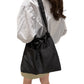 Nylon Crossbody Shoulder Tote Bag Large Capacity Drawstring Bucket Bag