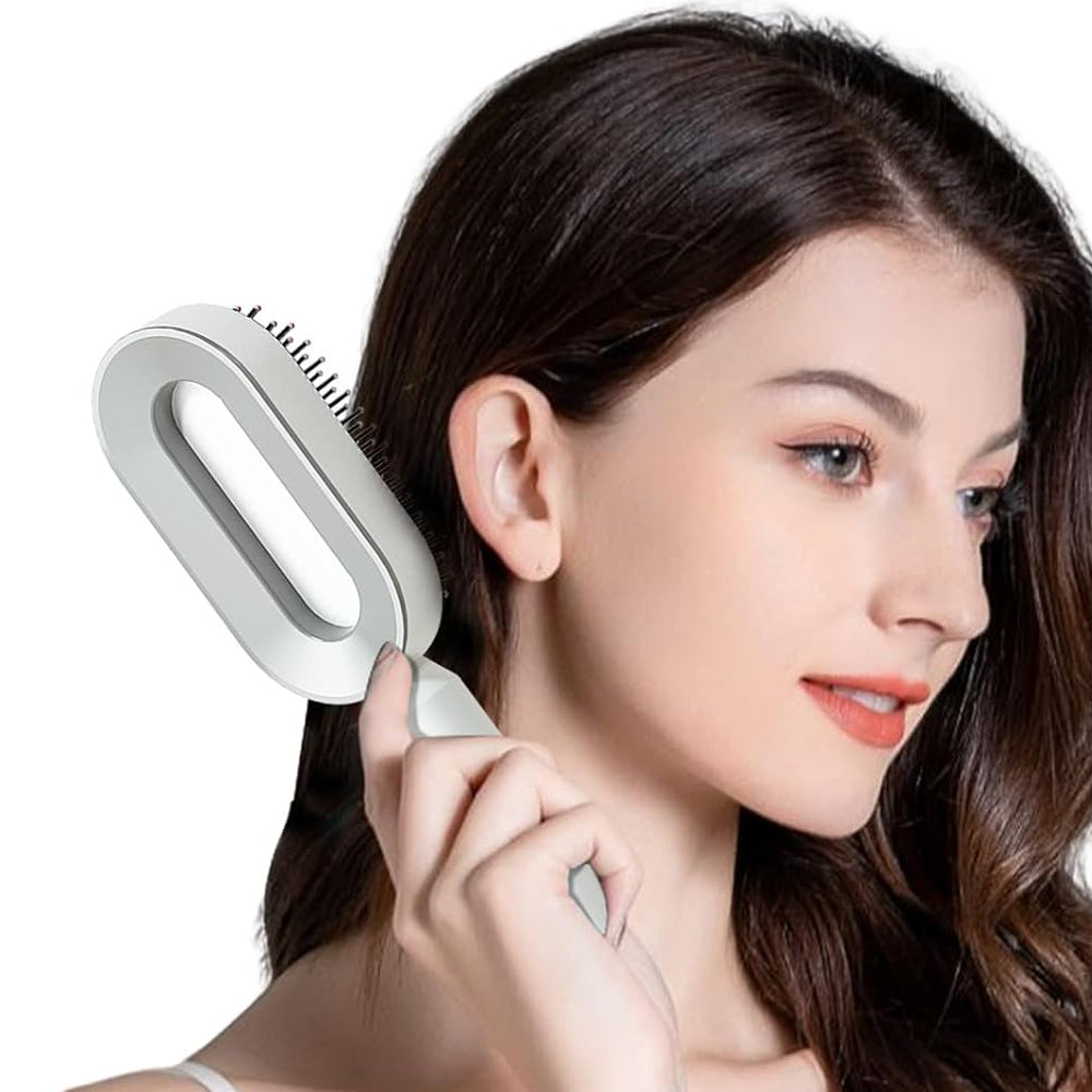 2Pcs Self Cleaning Hair Brush for Women Cleaning Massage Hair Comb with Holder
