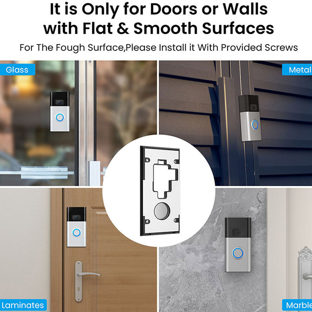 Portable No-Punch Self-Adhesive Doorbell Holder