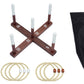 Rustic Ring Toss Game with Wooden Base and 6 Rope Rings