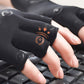 Breathable Half-Finger Gloves with Grip Pads-Black
