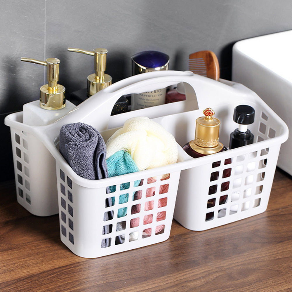 4 PCS Shower Caddy with Handle 3 Compartments Plastic Organizer Basket for Bathroom Kitchen