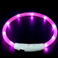Led Dog Night Luminous Charge Collar-Pink
