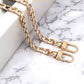 2Pcs Flat Chain Shoulder Strap Replacement Metal Bag Strap with Hook Clasps for Handbags Purses