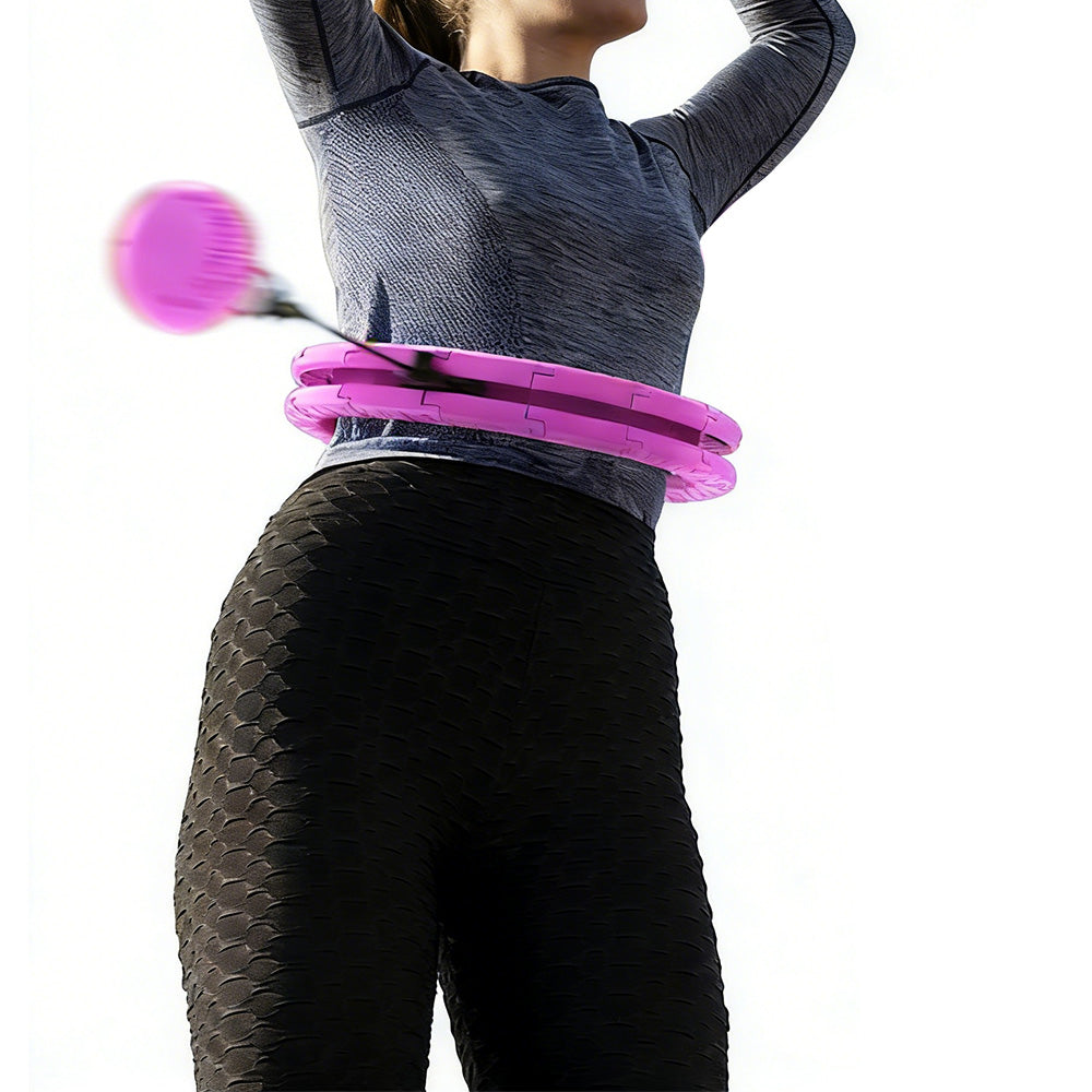 Weighted Hoola Circle Hoop 32 Section Smart Hula Thin Waist Fitness Weight with Rollers