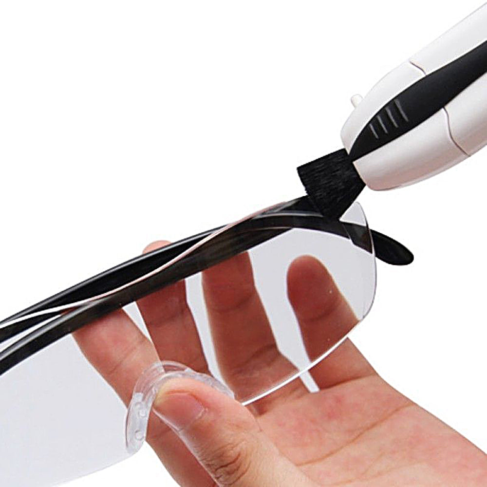 Portable Eye Glasses Microfiber Cleaning Brush Spectacles Eyeglass Cleaner Soft Wipe
