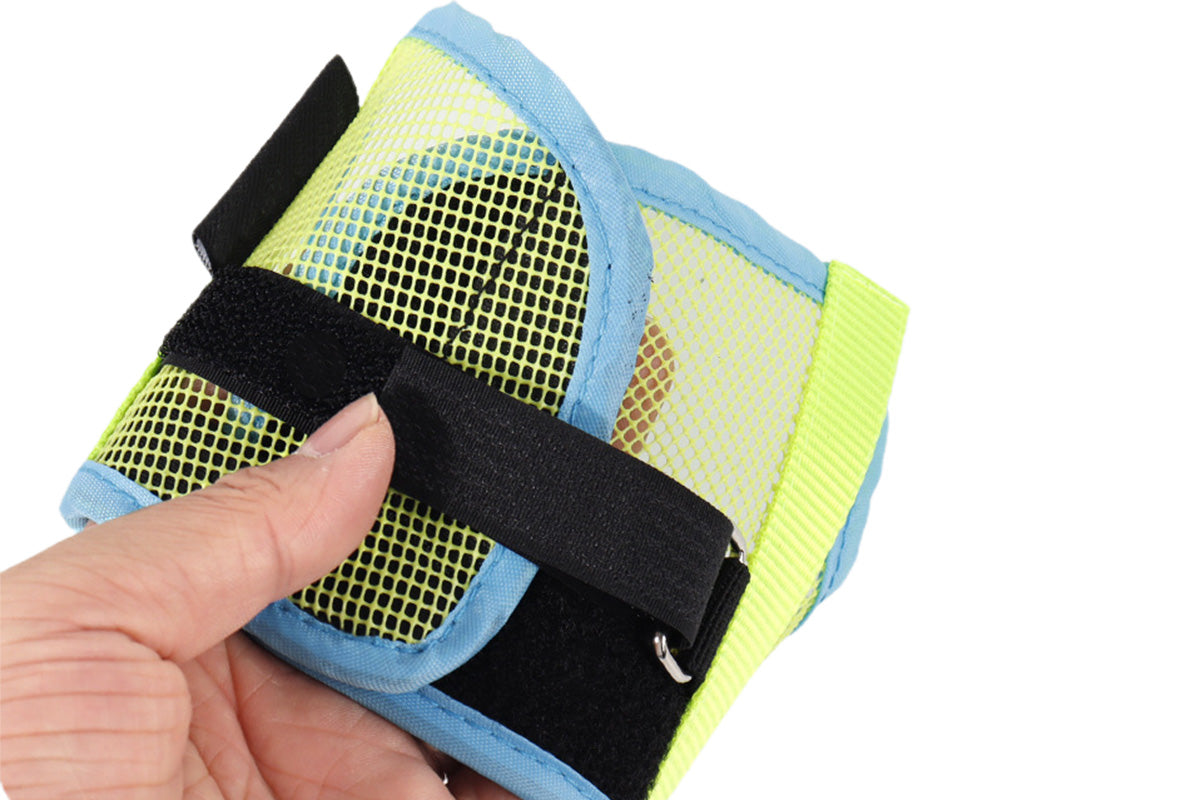 Dog Muzzle Air Mesh Adjustable Mouth Guard for Bark and Scavenging Prevention-Green