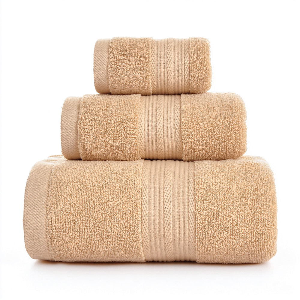3 Piece Cotton Bath Towel Hand Towel and Washcloth Set