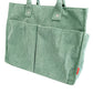 Corduroy Tote Bag Zipper Shoulder Bag Corduroy Crossbody Bag Square Handbag