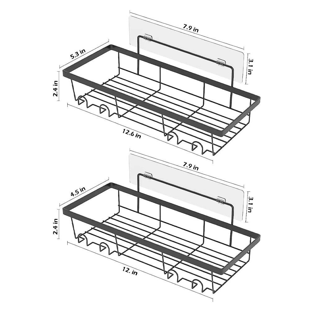 2Pcs Bathroom Shower Organizer Rack Storage Shelf Basket