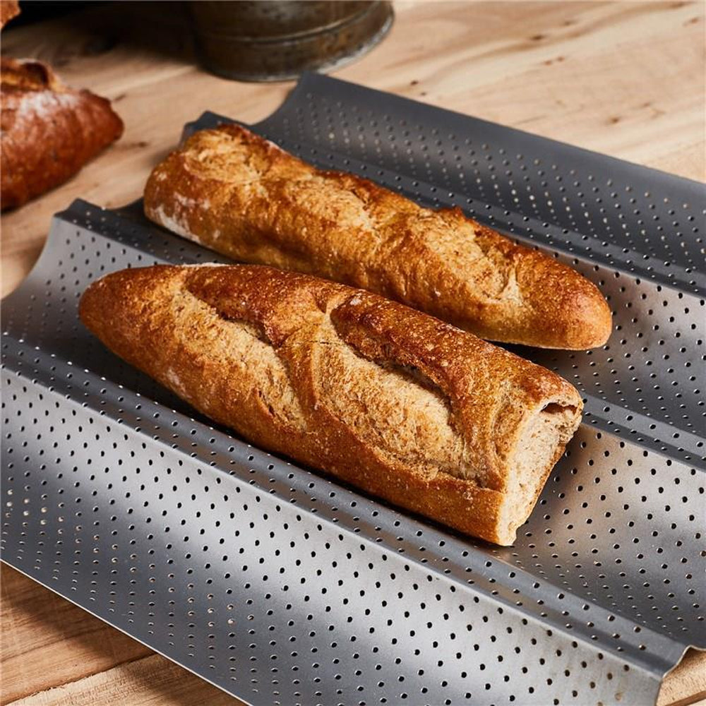 2Pcs Non-Stick Baguette Baking Tray Baking Mold