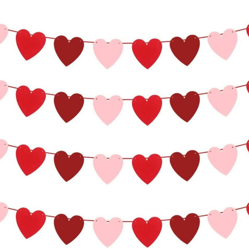 Felt Heart Garland Banner Decoration for Valentine's Weddings & Parties