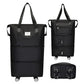 2Pcs Large-Capacity Expandable Carry on Luggage Bag with Wheels-Dark Purple and Black