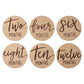 6Pcs 10CM Wooden Milestone Cards For Kids Announcement and Milestone