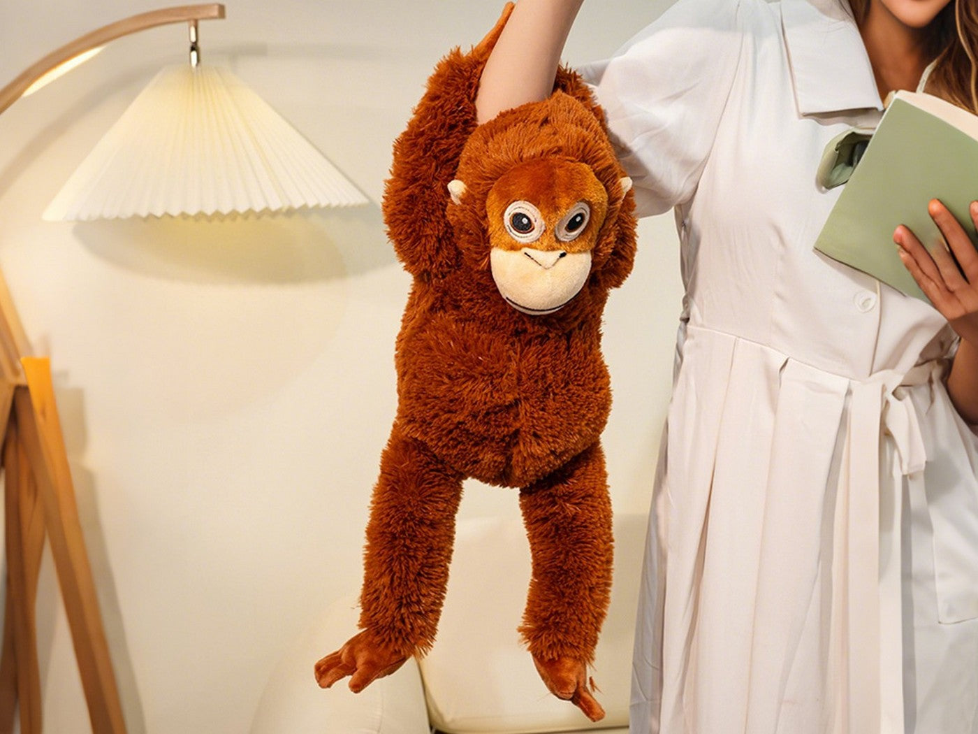 Monkey Plush Toy Orangutan Stuffed Animal Soft Cuddly Doll for Kids Adults