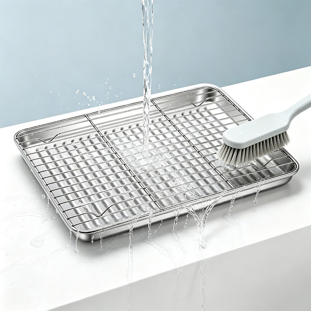 304 Stainless Steel Baking Sheet and Cooling Rack Set for Oven and Air Fryer
