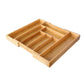 Expandable Bamboo Kitchen Drawer Organizer for Cutlery Utensils Wood Cutlery Tray in Drawer
