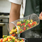 2 Pack Stainless Steel Rolling Grill Baskets with Engineered Wood Handles