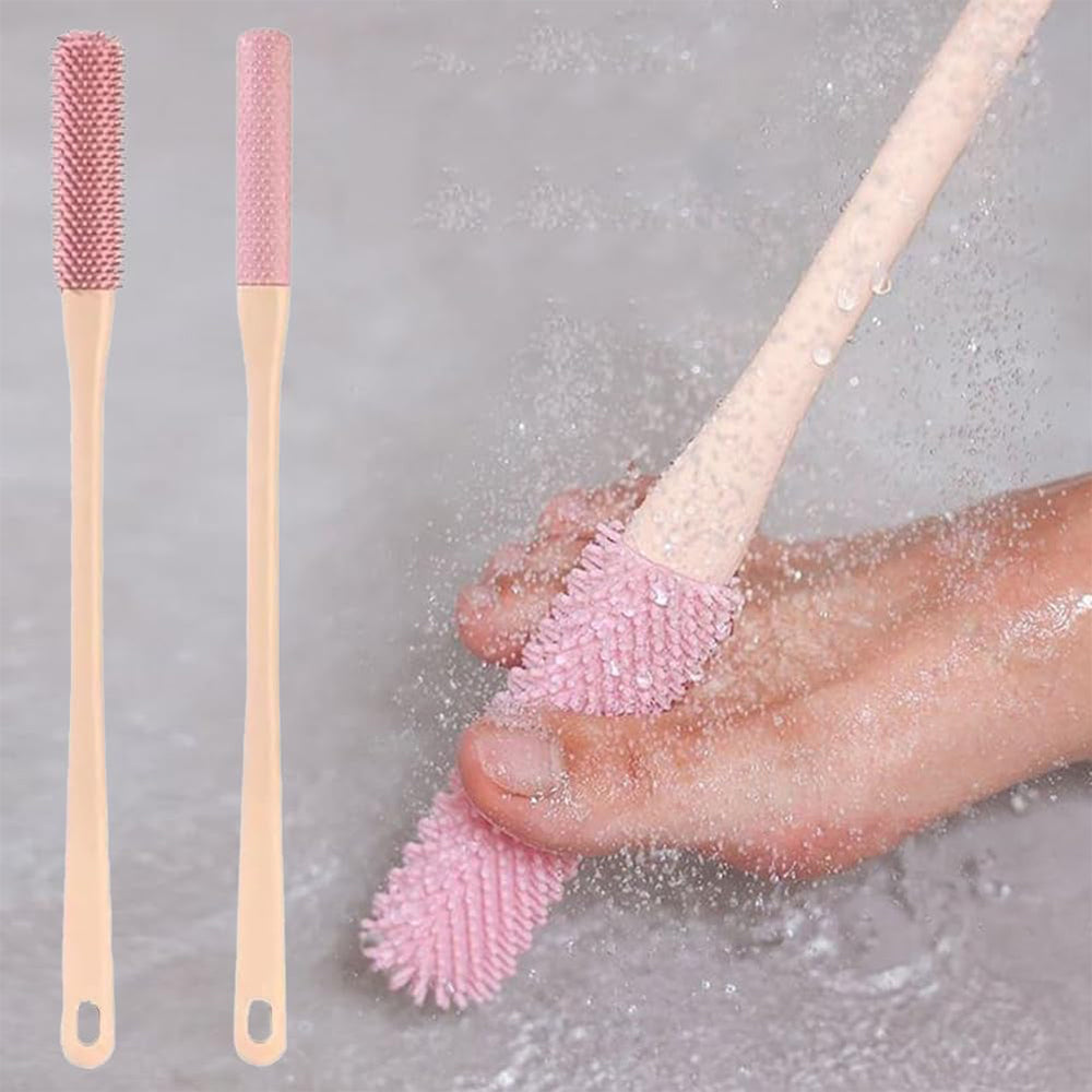 2Pcs Long Handle Toe Gap Cleaning Foot Brush