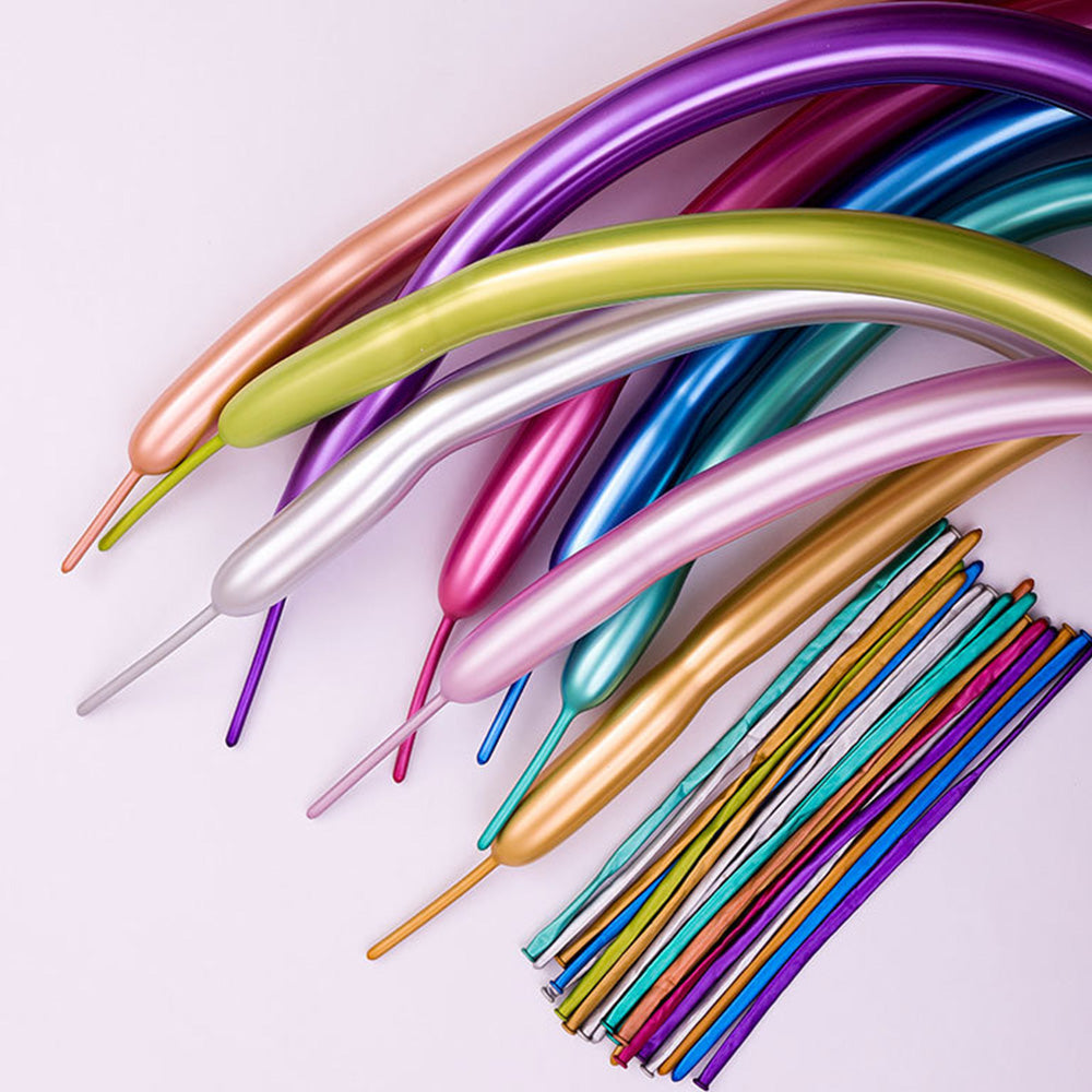 100 Pack Metallic Long Balloons for DIY Modelling,?Twisting Balloons Birthday Wedding Party Decor