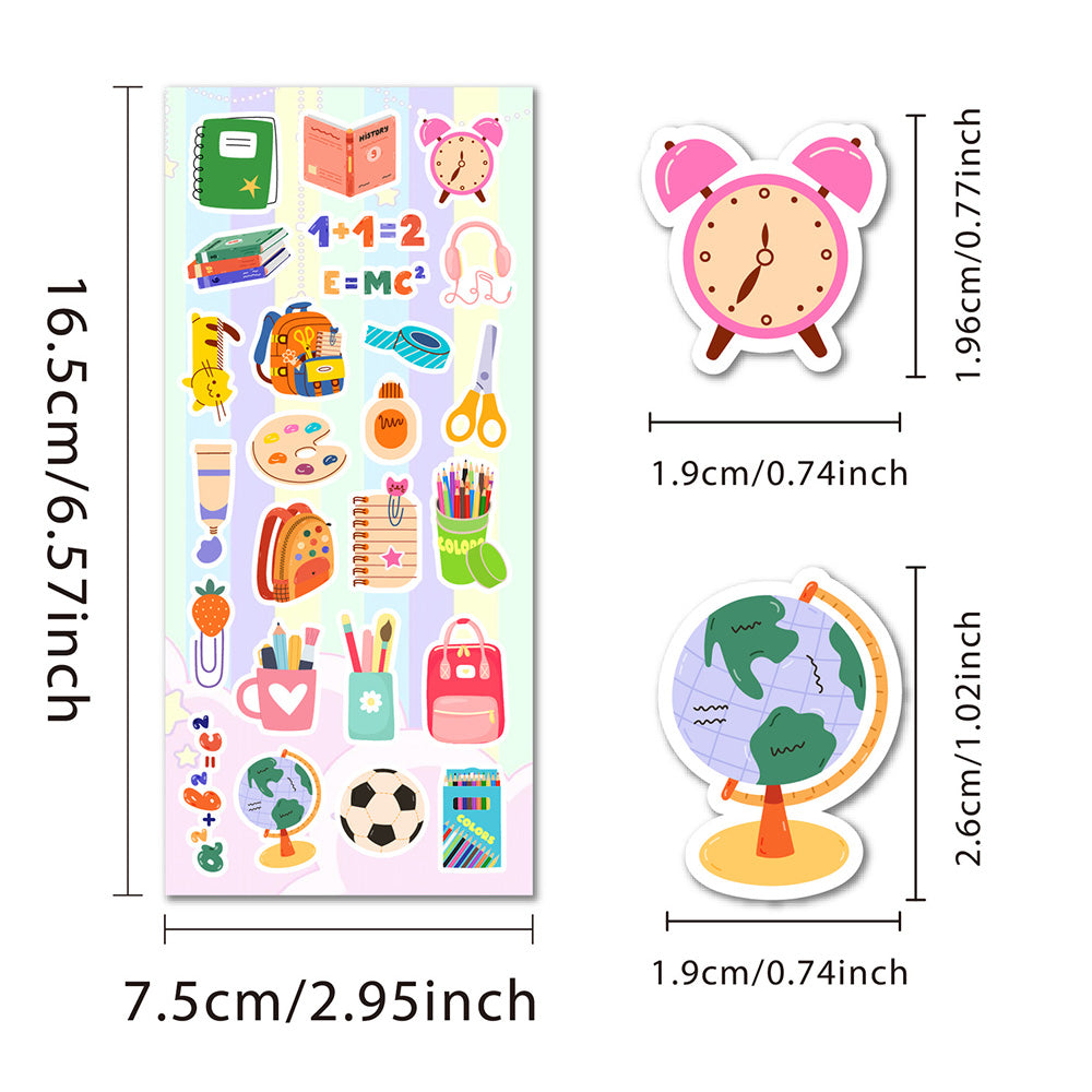 24 Sheets Cute Stickers for DIY School Supplies Luggage Bike
