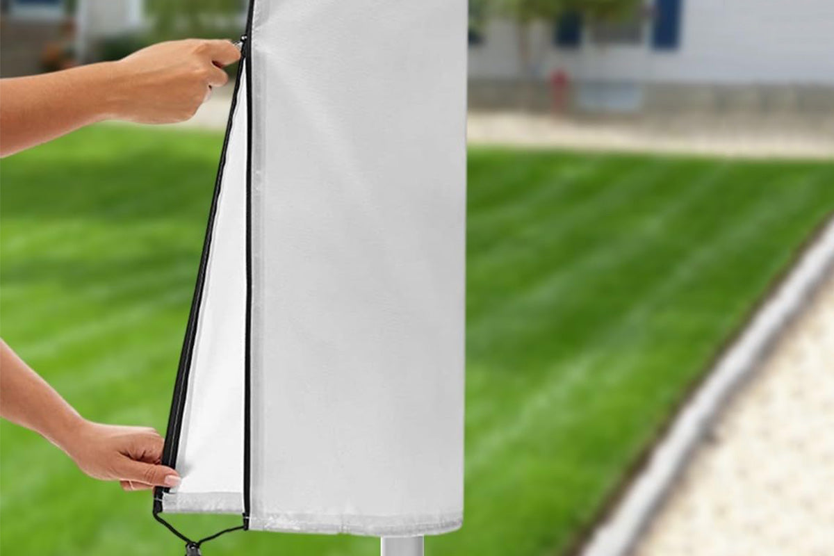 Waterproof Rotary Airer Cover Clotheslines Cover with Zipper Clothes Dryer Shield