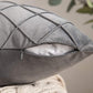 Velvet Rhombus Pleated Cushion Cover for Sofa Bedroom and Window Seat-Grey