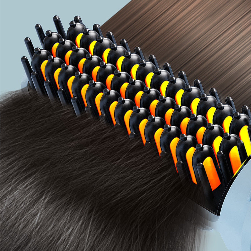 Portable Cordless Electric Hair Straightener Brush USB Rechargeable Heated Comb