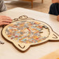 135 Pieces Colored Cat Shaped Wooden Jigsaw Puzzle With Stand For Cat Lovers