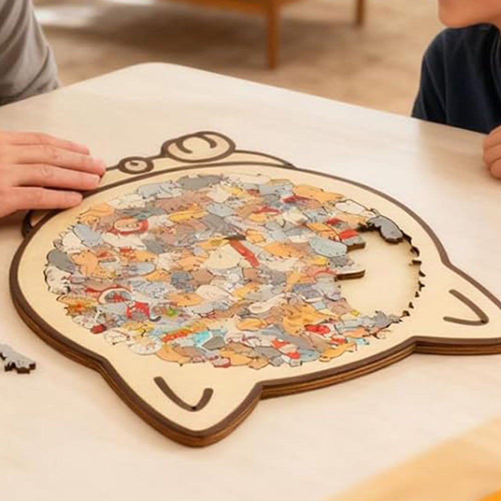135 Pieces Colored Cat Shaped Wooden Jigsaw Puzzle With Stand For Cat Lovers