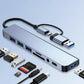8 In 1 USB-C And USB-3.0 HUB Multiport Adapter Multifunction Splitter Docking Hub