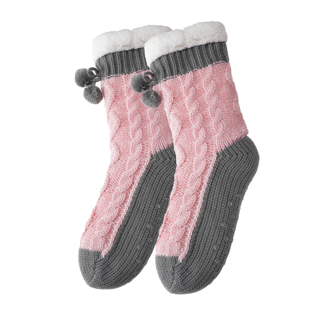 Womens Slipper Fuzzy Grips Socks Fluffy Winter Warm Thick Thermal Cozy Plush Non Slip Cabin Soft Fleece Socks