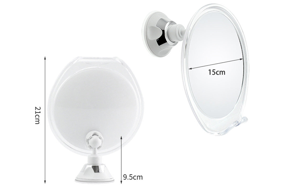 Suction Cup Fog-Free Shaving Mirror with Razor Holder No Drill