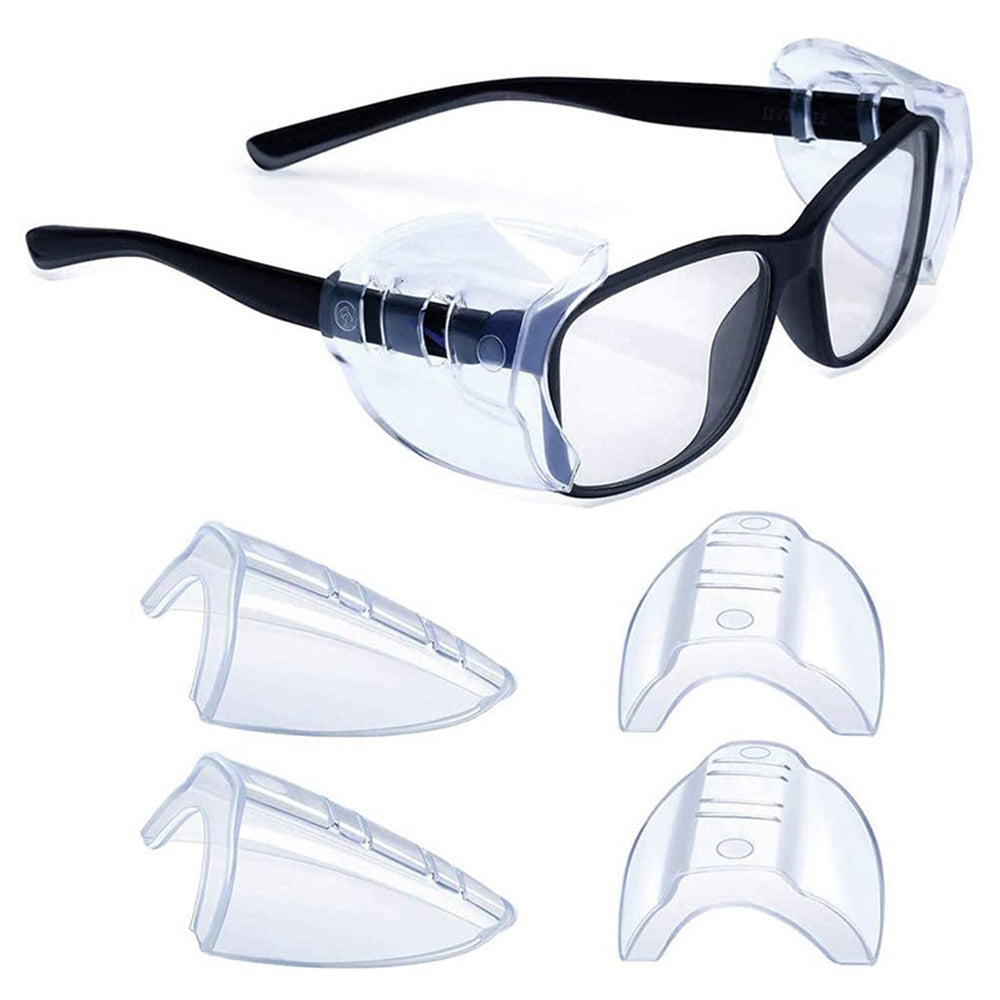 4 Pack Clear Side Shields Protection Flexible Universal for Glasses